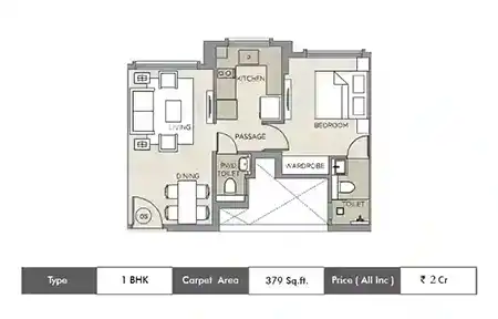 1 BHK-379 Sq.ft.